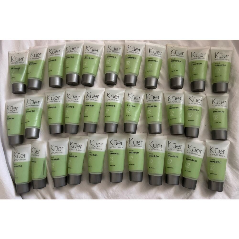 New Lot Of 32 KUER by MGM Resorts ALOE Hair Shampoo 1.25 fl oz each